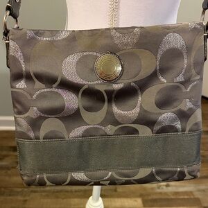 Coach Shimmering Silver and Gray Crossbody Bag